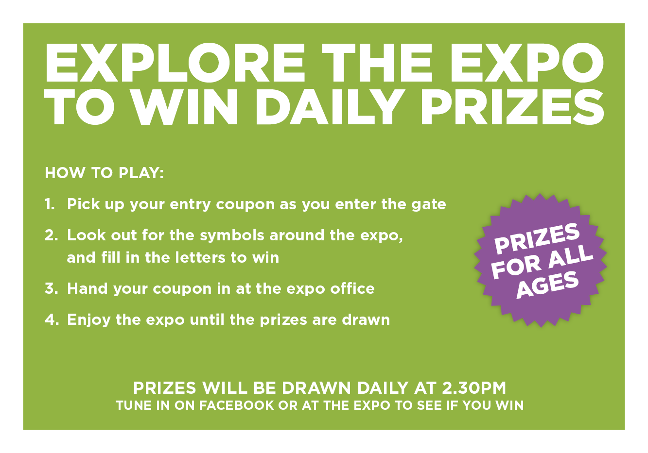 Explore the Expo to Win Daily Prizes